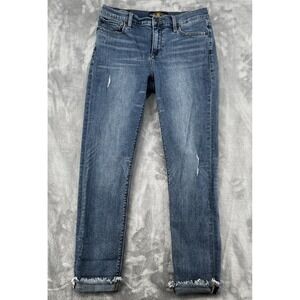 Lucky Brand Brooke Legging Jeans Women 8/29 Blue Skinny Distressed Raw Hem